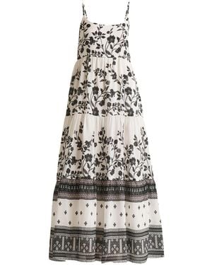 REISTOR Strappy Tiered Maxi Crepe Dress - White