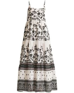 REISTOR Strappy Tiered Maxi Crepe Dress - White