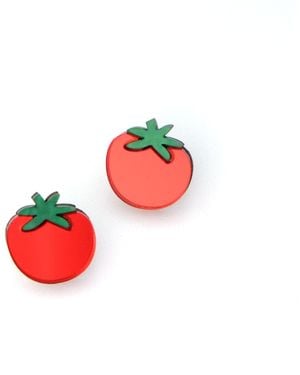 By Chavelli Tomato Stud Earrings - Red
