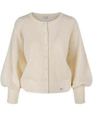 tirillm Ava Cashmere Cardigan With Puffed Sleeves - Natural