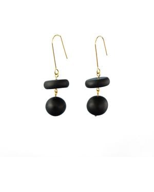 By Chavelli Bead Dangle Earrings - Black
