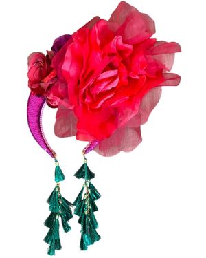 Julia Clancey Jagger Rose Flower Band - Red