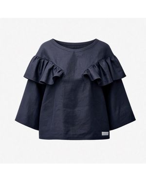 Yulia Efros “Ruffle Blouse” - Blue