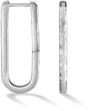 Dower & Hall Large Nomad Link Huggie Hoops - White