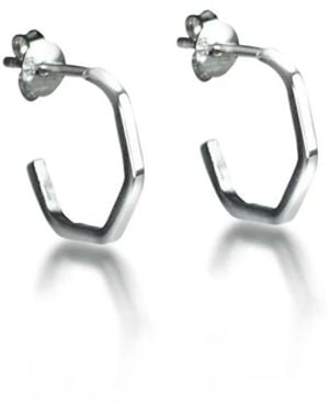 The Jewellery Store London The Hive Hoops - White