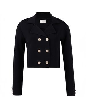 Peraluna Kathy Crop Blazer Knit Jacket - Blue