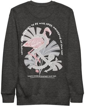 Anchor and Crew Heather Flamingo Another Good Day Cotton Blend Sweatshirt - Grey