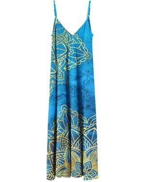 Aloha From Deer Boho Maxi Dress - Blue