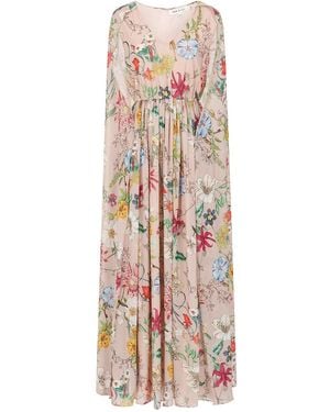 Frock and Frill Neutrals Melia Floral Print Cape Sleeve Maxi Dress - Multicolour