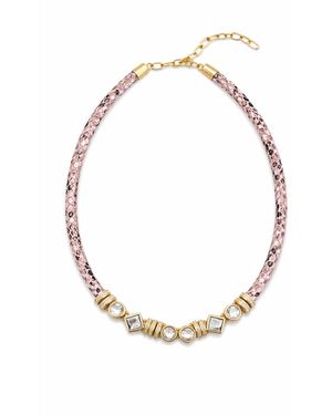 Saachi Bling Charm Leather Light Necklace - Metallic