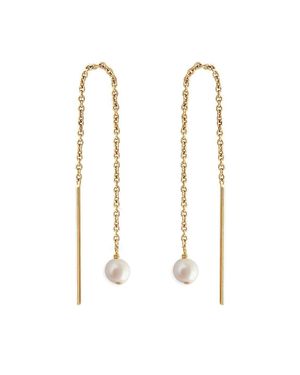 Astor & Orion Paloma Pearl Threader Earrings - Metallic