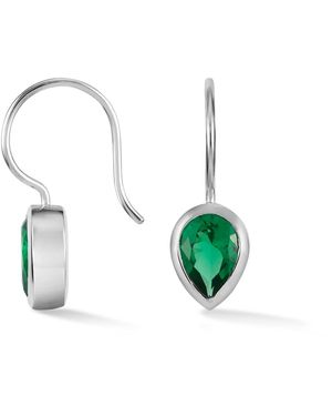 Dower & Hall Pear Garnet Earrings - Green