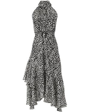 SACHA DRAKE Austen Chiffon Halter Midi Dress - Black