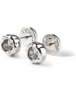 Classicharms Skyler Molten Clear Zircon Stud Earrings - Metallic