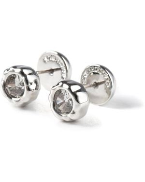 Classicharms Skyler Molten Clear Zircon Stud Earrings - Metallic