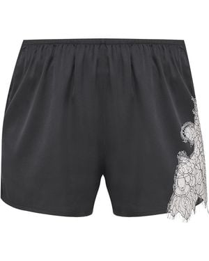Avenue 8 Silk Lace Mini Shorts - Grey