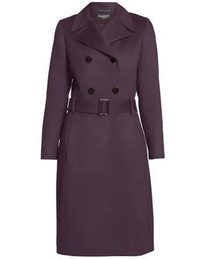 Rumour London Isabella Wool And Cashmere Blend Coat With Double-Breasted Silhouette And Pleated Back - Purple