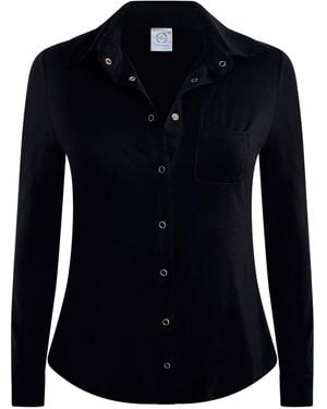 Why Mary Simona Fitted Bamboo Long Sleeve Shirt - Blue