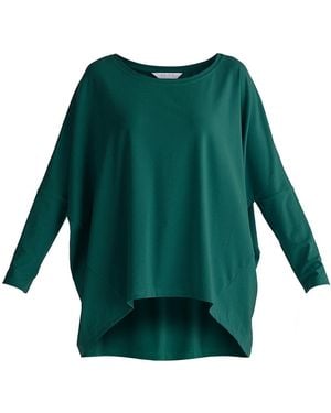 Paisie Wide Neck Oversized Lyocell Jersey Top - Green