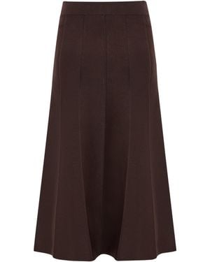 Exquise Regular High Waist Knit Midi Skirt - Brown