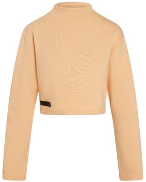 Modrn Studio Neutrals Rose Ultra-Soft Cotton Crop Sweatshirt - Natural