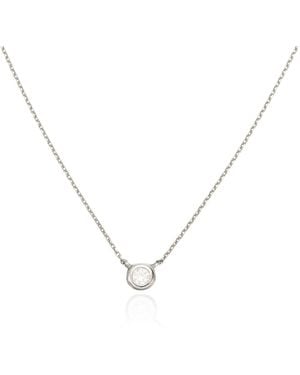 Lily & Roo Solid Floating Diamond Necklace - Metallic