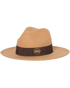 GIODORO Neutrals Alvossi Fedora Camel Hat With Ribbon - Brown