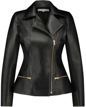 Monique Singh Faux Leather Biker Jacket - Black
