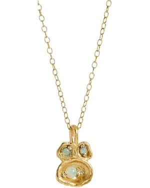 Claire Hill Designs Opal Lichen Pendant Necklace - Metallic