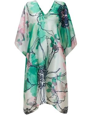 James Lakeland Floral Sketch Kaftan - Green