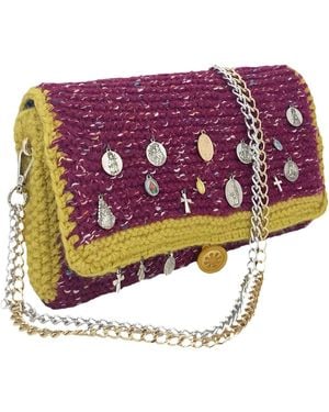 Hilo De Mar Mino Hand Knitted Bag With Medals - Purple