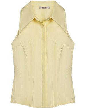Nocturne Sleeveless Sculpted Shirt - White
