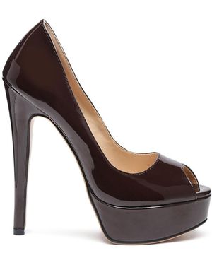 Rag & Co Brielle Peep Toe Stiletto Sandals - Brown