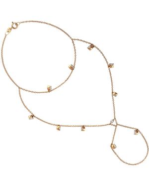 Artisan Rose 18K Rose Diamond Slave Bracelet Hand Chain - White