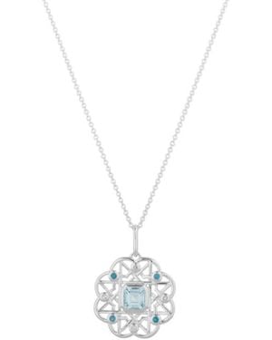 Lulu B London Topaz Gemstone Flower Necklace - White