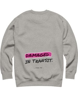 Anchor and Crew Heather Out For Delivery Annotations Organic Cotton Sweatshirt - Gray