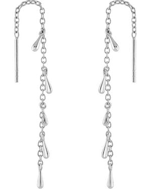 Lucy Quartermaine Drop Feeder Earrings - White