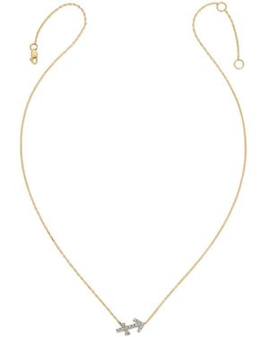 Heather Hawkins Jewelry Horoscope Zodiac Sagittarius Archer Arrow Symbol Fine Diamond Fourteen Karat Necklace - Metallic