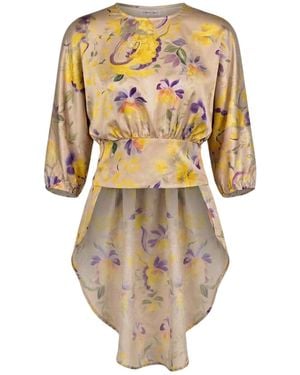 Traffic People Tokyo Evenings And Floral Tease Tie Waist Top - Multicolour