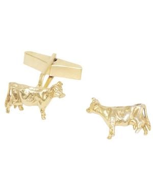 Simon Kemp Jewellers Cow Cufflinks Eighteen Carat On - Metallic
