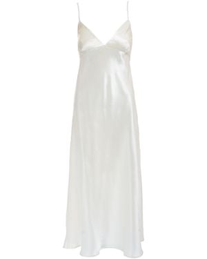 Sofia Tsereteli Silk Satin Lingerie Slip - White