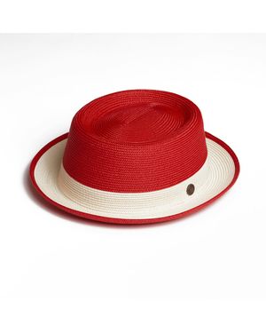 Dasmarca Hats Dasmarce Bobby Retro Short Brim Summer Porkpie – Ruby - Red