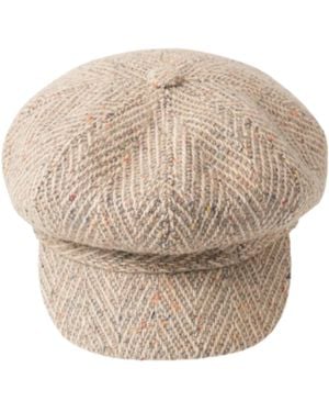 At Last Neutrals Baker Boy Hat Oatmeal - Natural