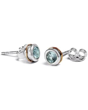 Isla Silver Handmade Topaz Stud Earrings - Multicolour