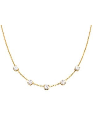 Lily Flo Jewellery Five Diamond Station Necklace - Pink