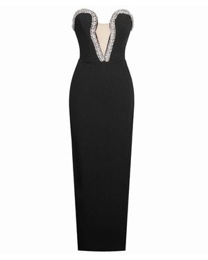 Miss Circle New York Ivanna Crystal Embellished Maxi Dress - Black