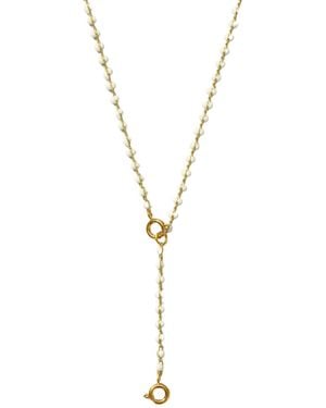 Alexie of Athens Enamel Strand Drop Chain Charm Necklace - Metallic