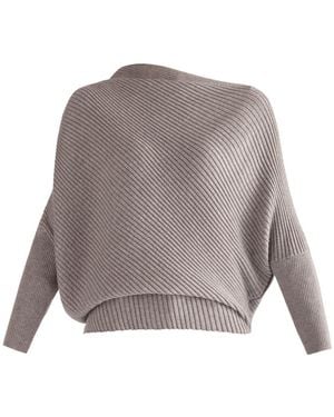 Paisie Draped Knitted Jumper - Grey