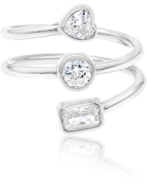 SHYMI Multi Shape Spiral Ring - White