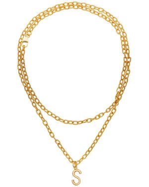 Preeti Sandhu Monogramed Link Necklace - Metallic